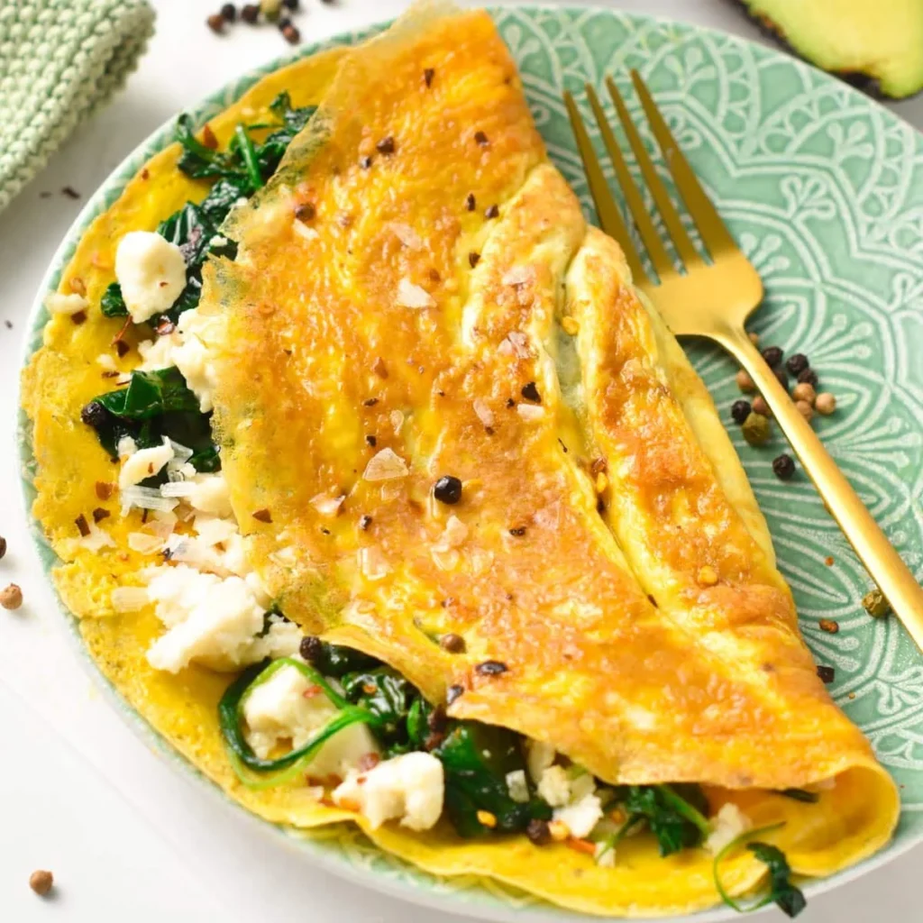 Spinach and Feta Omelets
