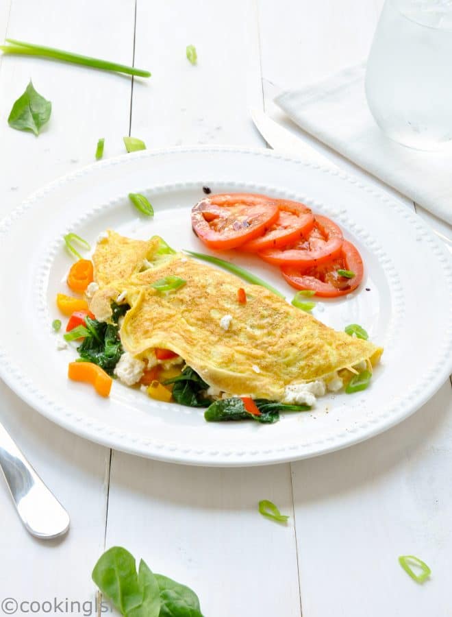 Spinach and Feta Omelets